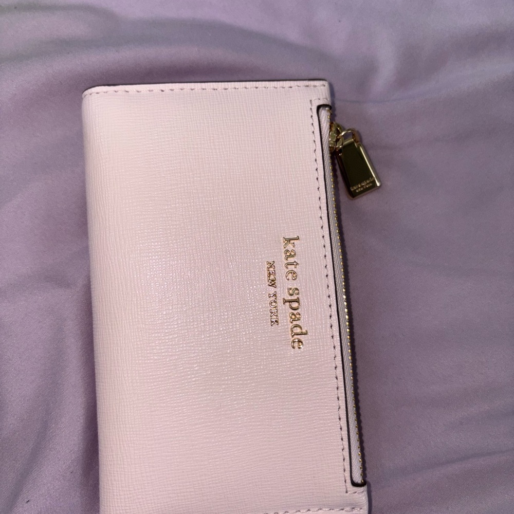 Kate Spade Light Pink Wallet with Gold Accents